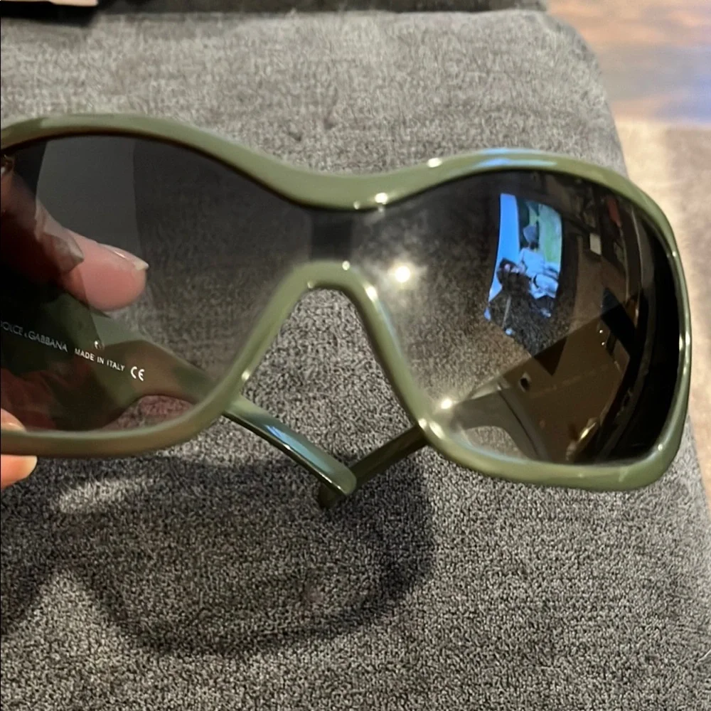 Dolce Gabbana Olive Green sheild Sunglasses ** PRICE IS FIRM**